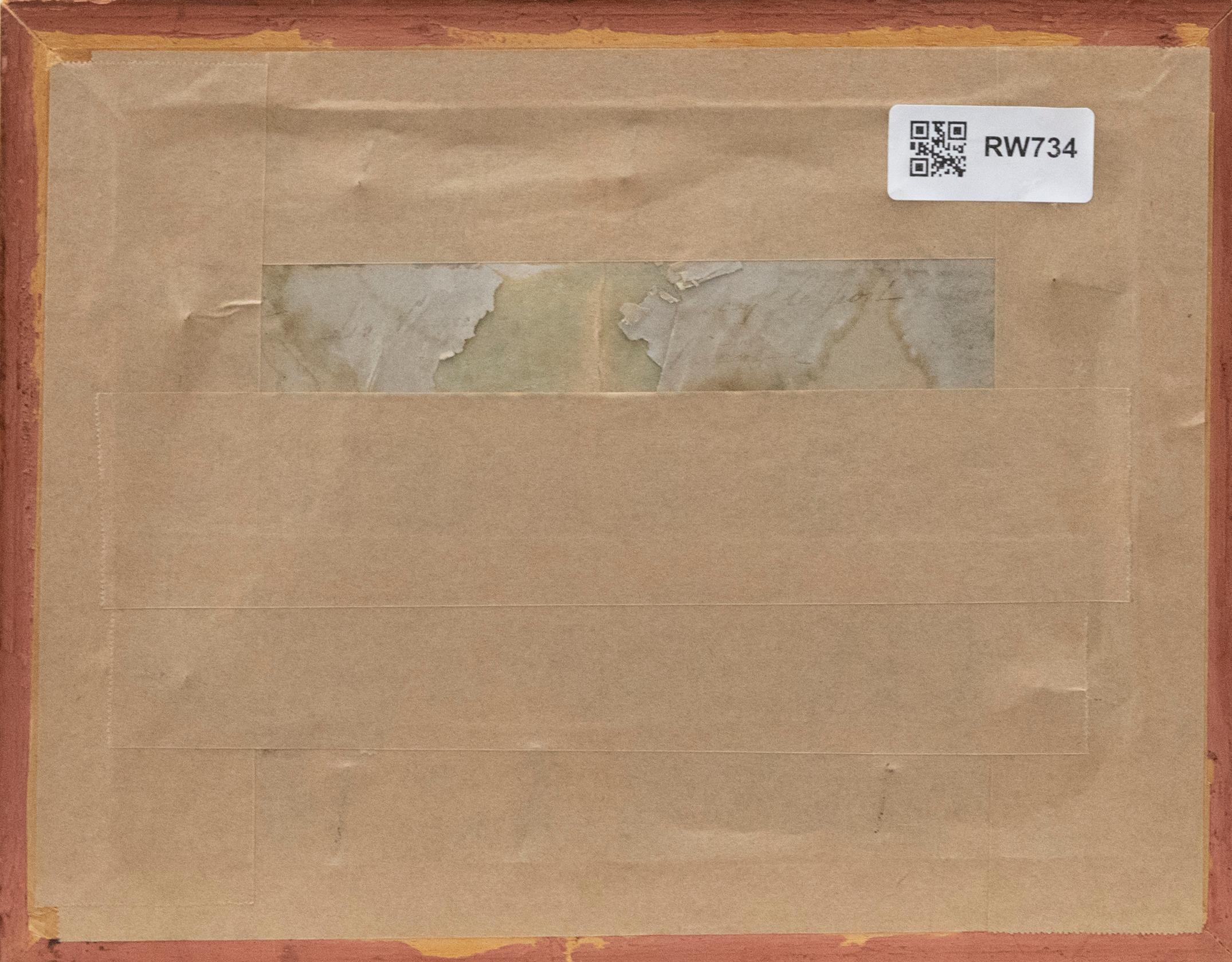 Adolphe Yann Nibor (1857-1947) - Ölgemälde des frühen 20. Jahrhunderts, Les Voiliers au Port (Braun), Figurative Painting, von Unknown