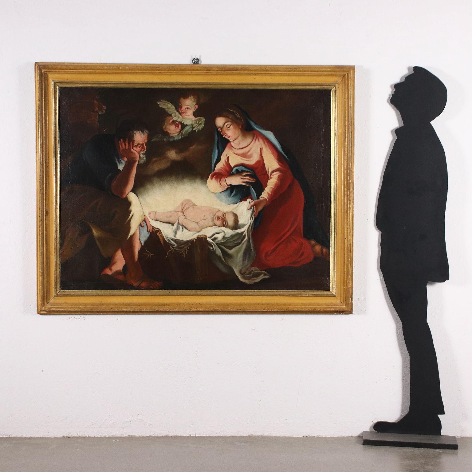Adorazione di Gesù Bambino, XVII secolo - Painting di Unknown