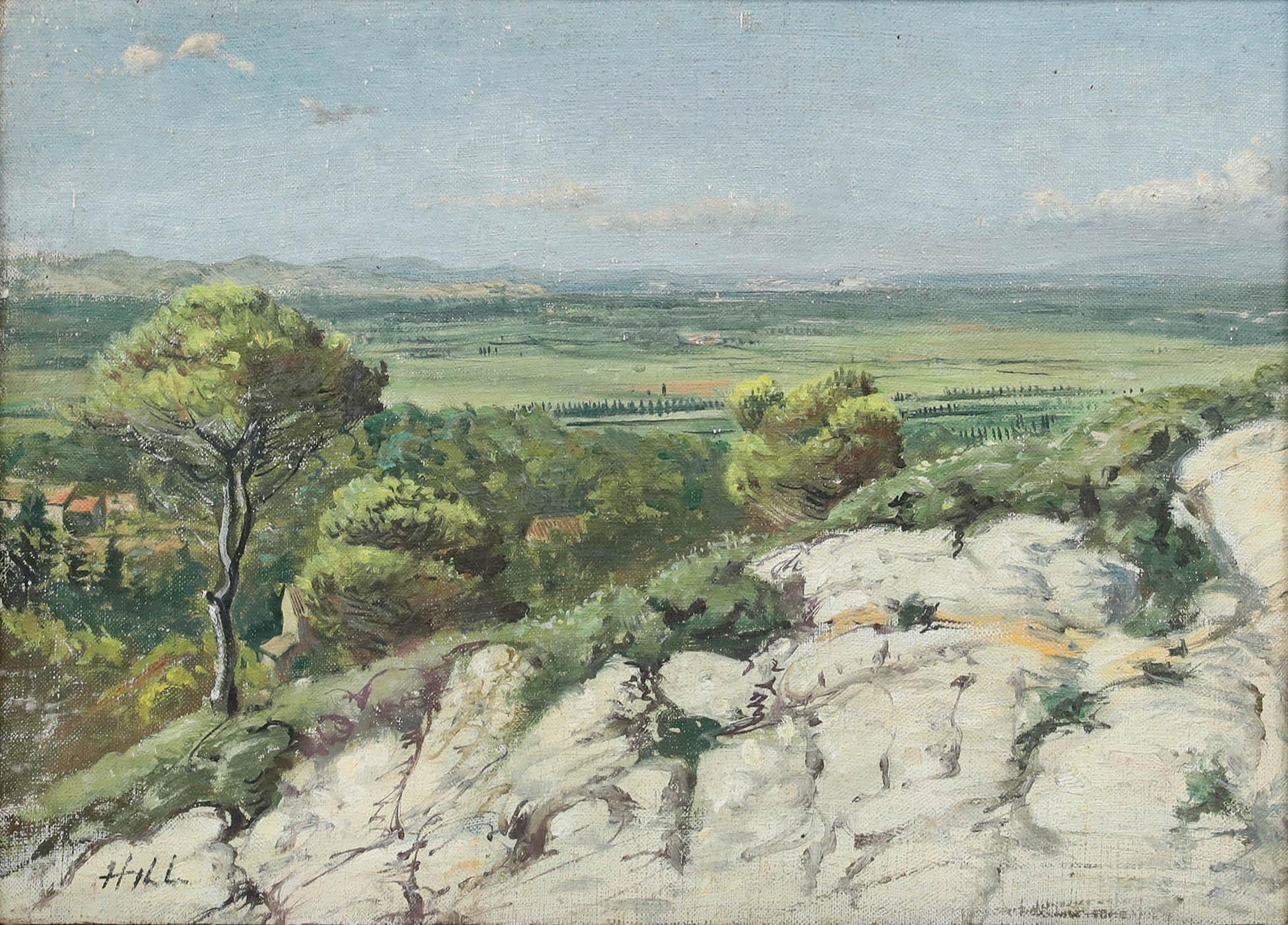 Adrian Hill (1895-1977) - Mitte 20. Jahrhundert Öl, Provenzalische Landschaft – Painting von Unknown