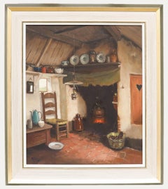 Adrianus Johannes Zwart (1903-1981) - Framed Oil, Old Brabant Interior