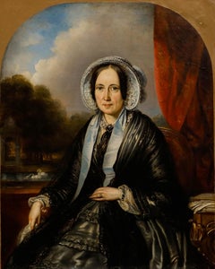 Adrien Wulffaert (1804-1873) - Framed Mid 20th Century Oil, Lady in Mourning