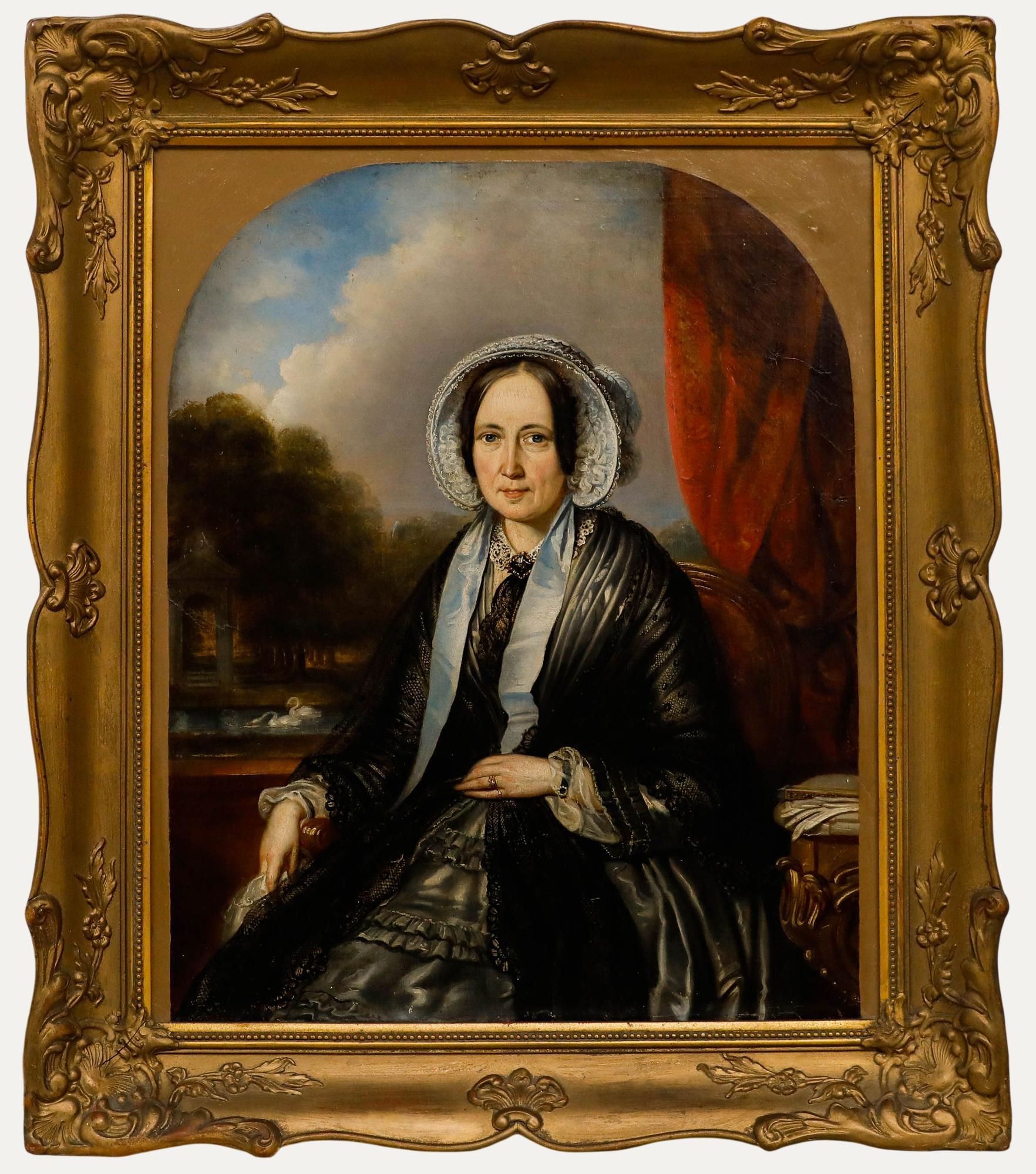 Adrien Wulffaert (1804-1873) - Framed Mid 20th Century Oil, Lady in Mourning