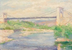 Adrienne Feremans-Warzee (1888-1965) - Framed Oil, Marc Seguin Footbridge