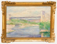 Adrienne Feremans-Warzee (1888-1965) - Huile encadrée, Marc Seguin Footbridge