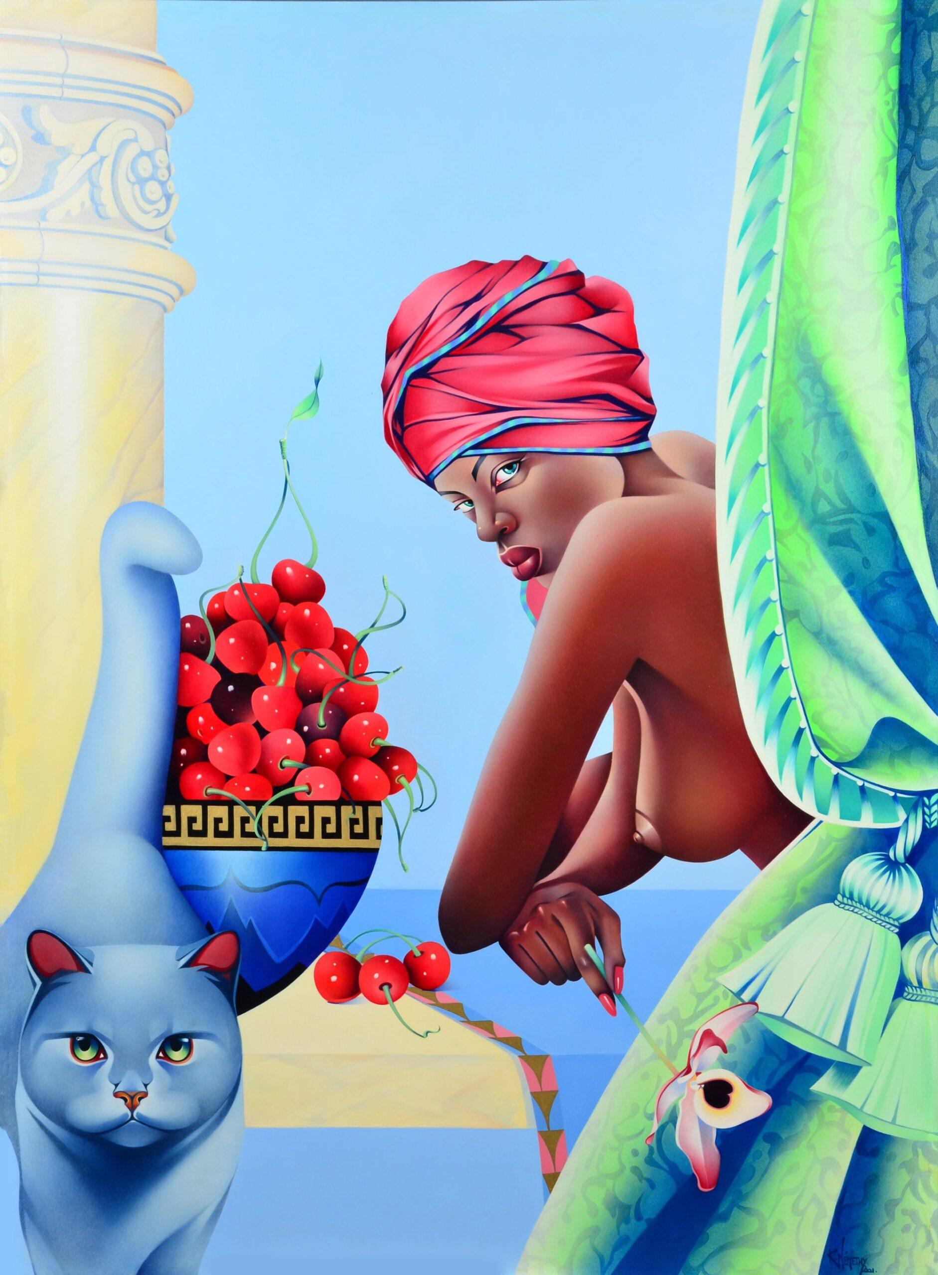 African beauty by Katalin Nemethy - Painting by Unknown