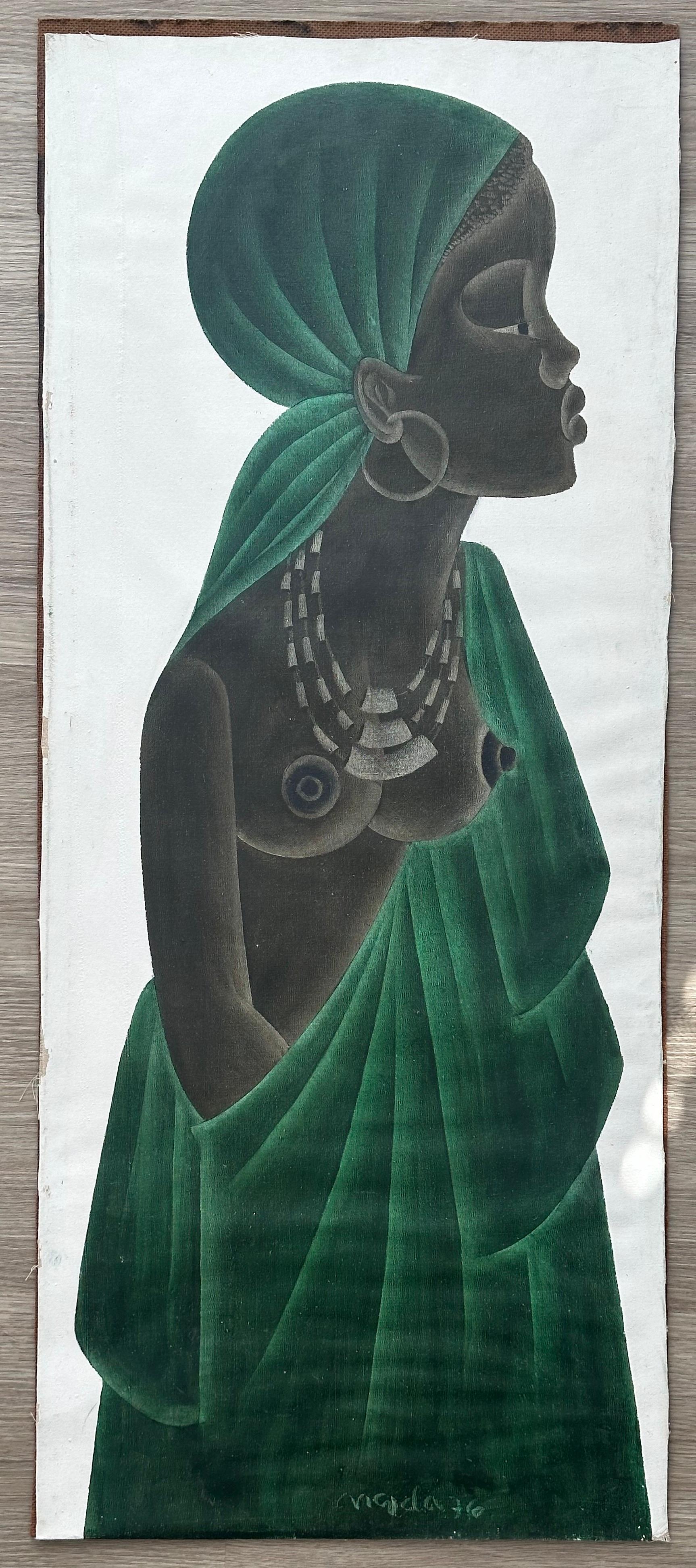 Unknown Figurative Painting – Afrikanische Frau, Porträt