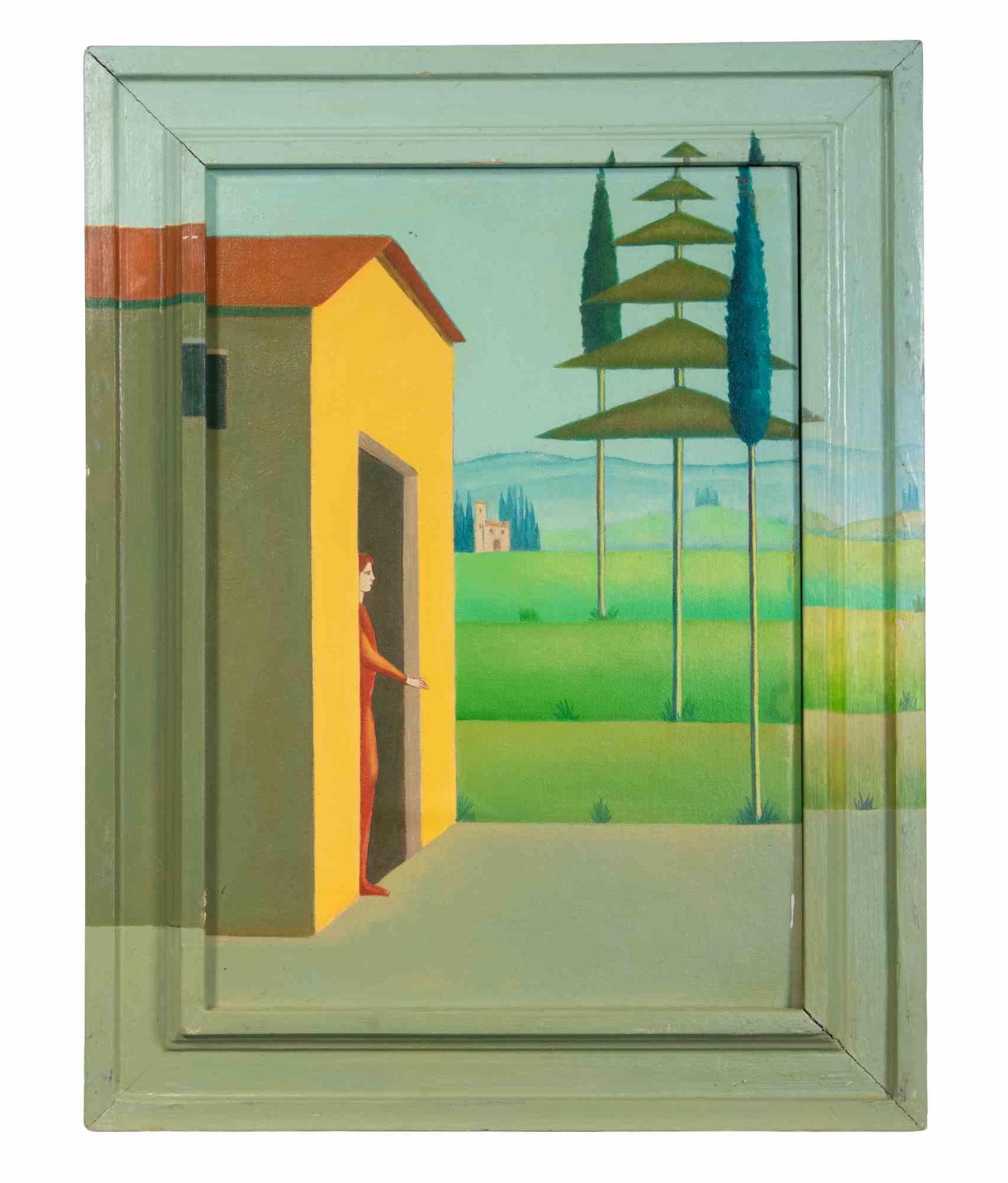 Nach einer kleinen Weile kam Maria heraus - Ölgemälde - 1990s (Zeitgenössisch), Painting, von Unknown