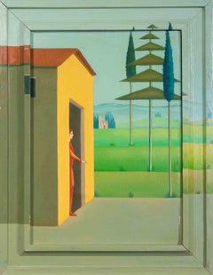 Après un certain temps, Maria est sortie - Peinture à l'huile - 1990