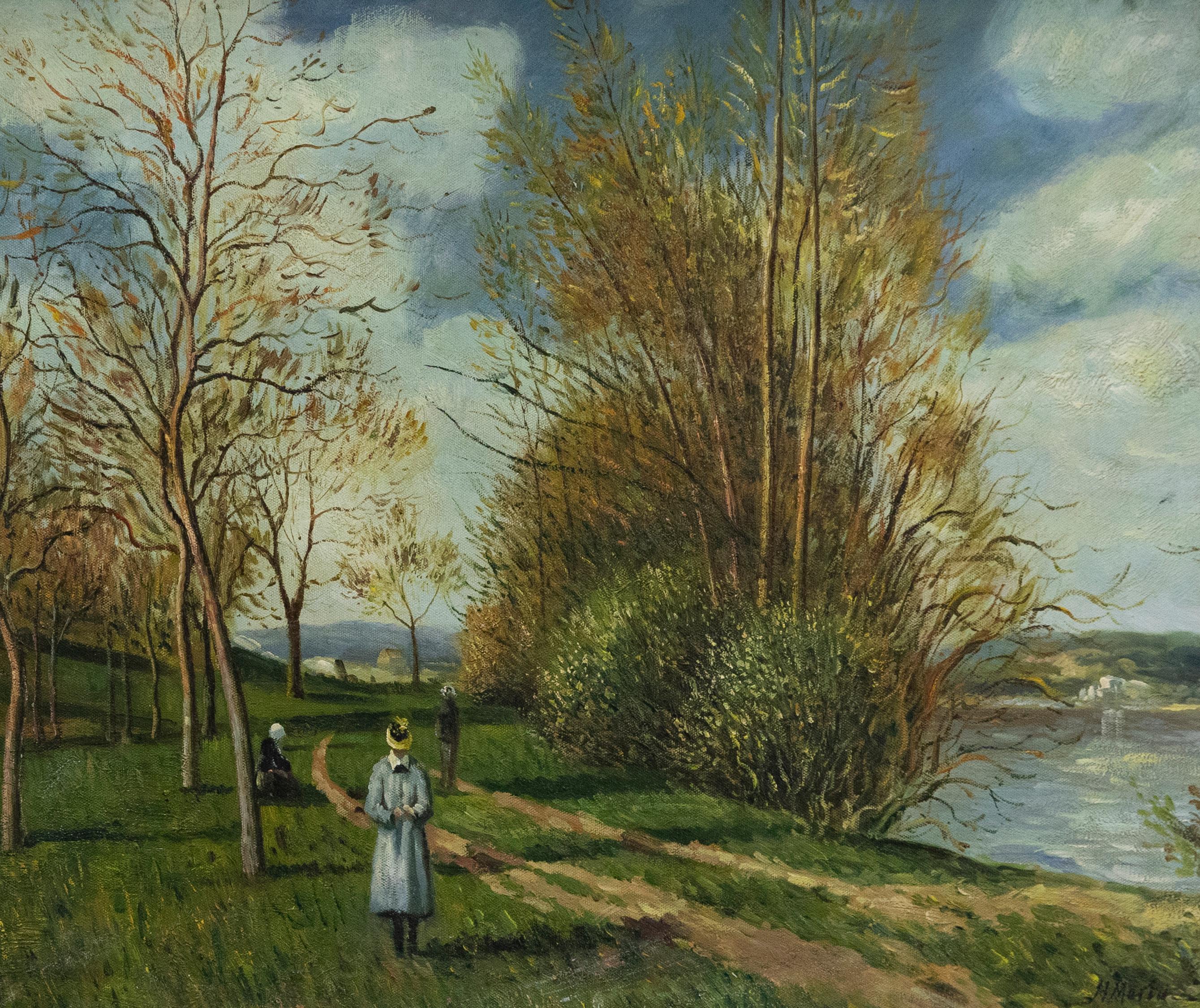 After Alfred Sisley (1839-1899) - 20th Century Oil, The Small Meadows in Spring - Painting by Unknown