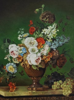 After Anne Vallayer-Coster - Framed 20th Century Oil, Baroque Flowers