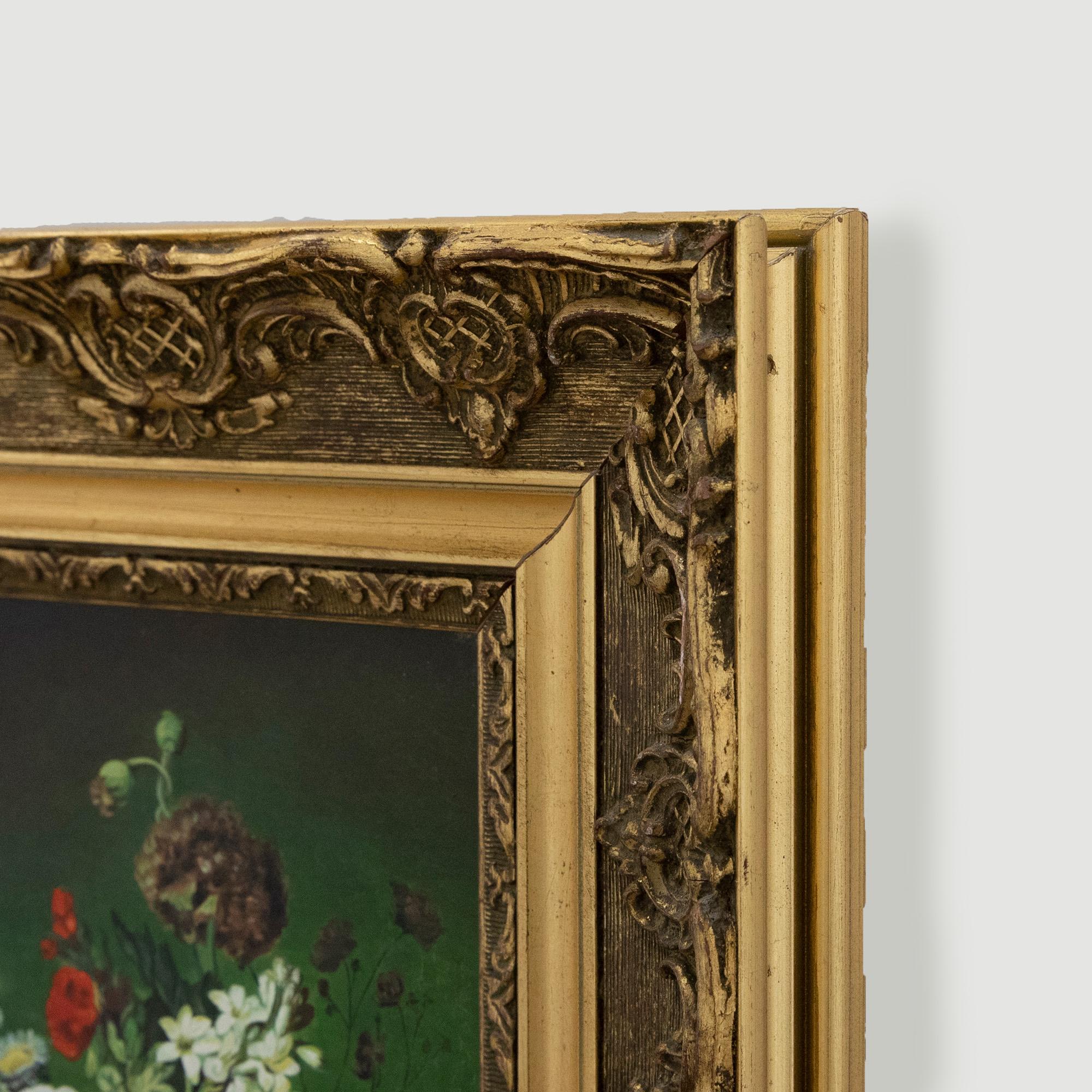 Dopo Anne Vallayer-Coster - Olio del XX secolo con cornice, Fiori barocchi 2