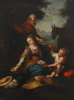 After Barocci (1535-1612) - 19th Century Oil, Rest on the Flight into Egypt