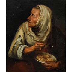 After Bartolome Esteban Murillo (1618-1682) - Oil, Urchin Mocking an Old Woman