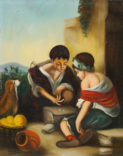 After Bartolome Esteban Murillo - Early 20th Century Oil, Playing Dice