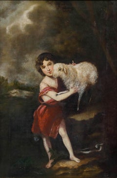 Según Bartolomé Esteban Murillo - Óleo, El Niño San Juan con el Cordero
