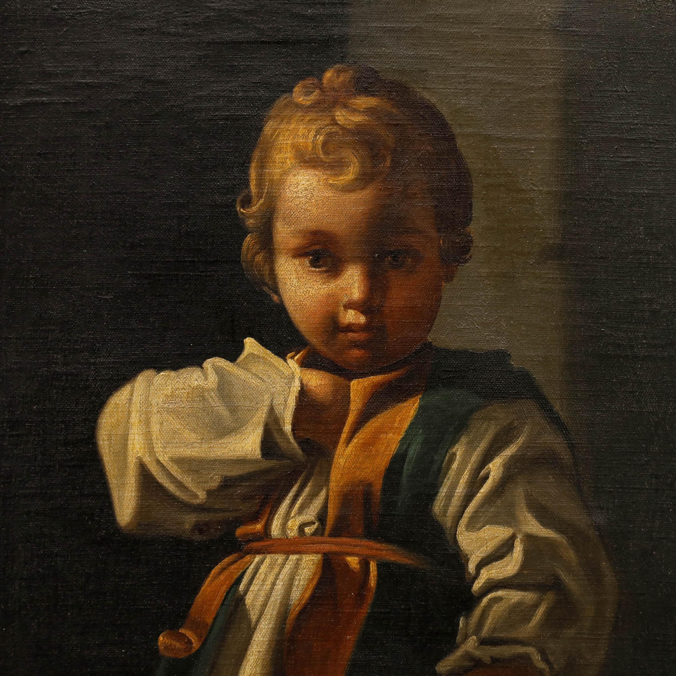 D'après Bartolomeo Schedoni - 19e siècle Huile, étude d'un garçon de The Charity en vente 1