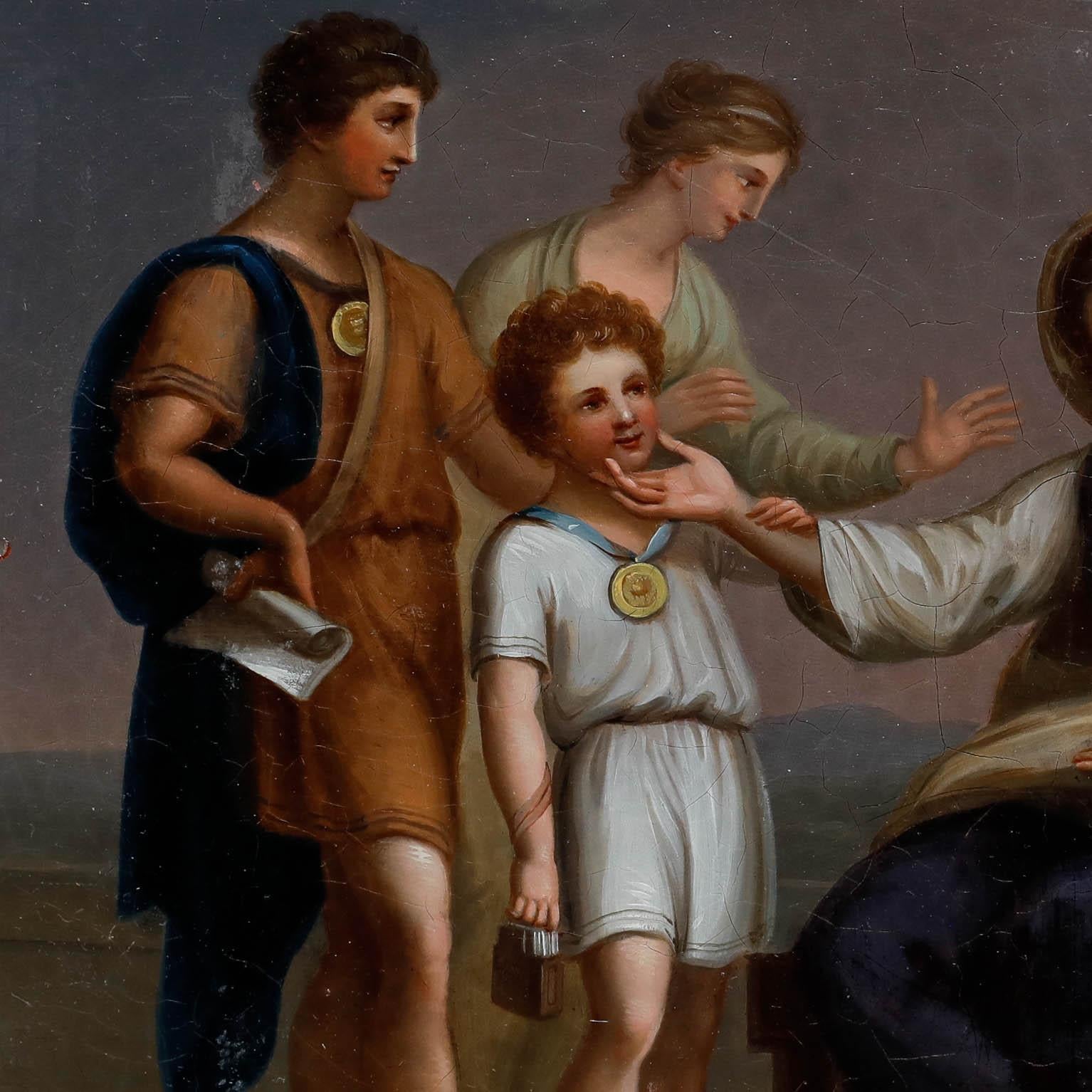 After Benjamin West PRA (1738-1820) -19th Century Oil, Cornelia and Her Children For Sale 1