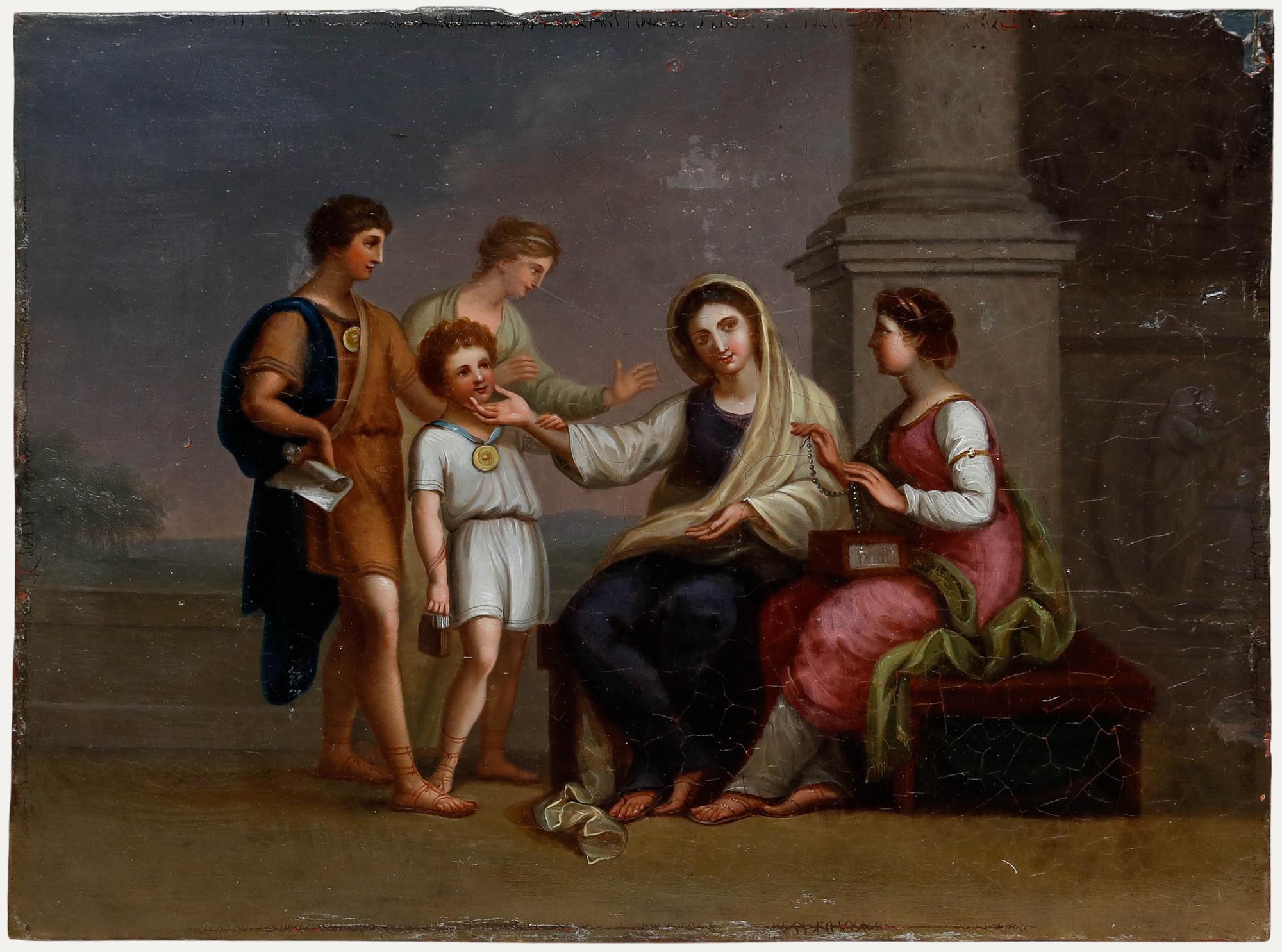 Unknown Figurative Painting - After Benjamin West PRA (1738-1820) -19th Century Oil, Cornelia and Her Children