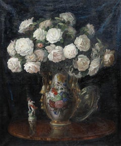 After Blazej Iwanowski (1889-1966) - Mid 20th Century Oil, White Roses