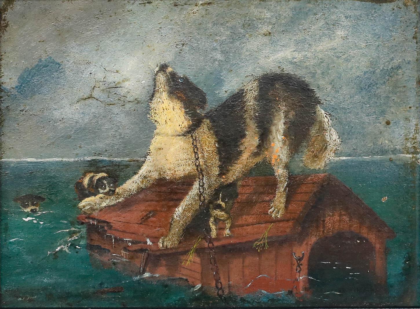 Nach Carl Fredrik Kiörboe - Ende 19. Jahrhundert Öl, Die Flut – Painting von Unknown