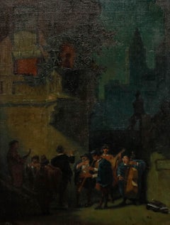 Nach Carl Spitzweg (1808-1885) – Spanische Serenade des frühen 20. Jahrhunderts, Öl, Spanische Serenade