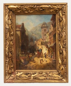 Dopo Carl Spitzweg (1808-1885) - Olio incorniciato, La visita del principe locale