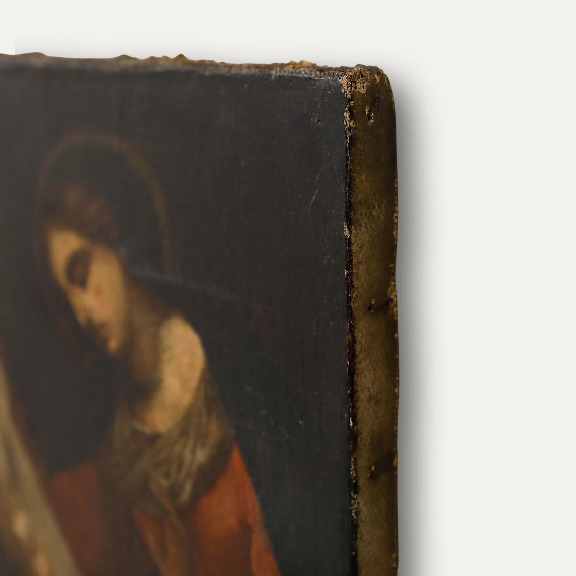 D'après Carlo Dolci - 18e siècle Huile, Vierge au voile en vente 1