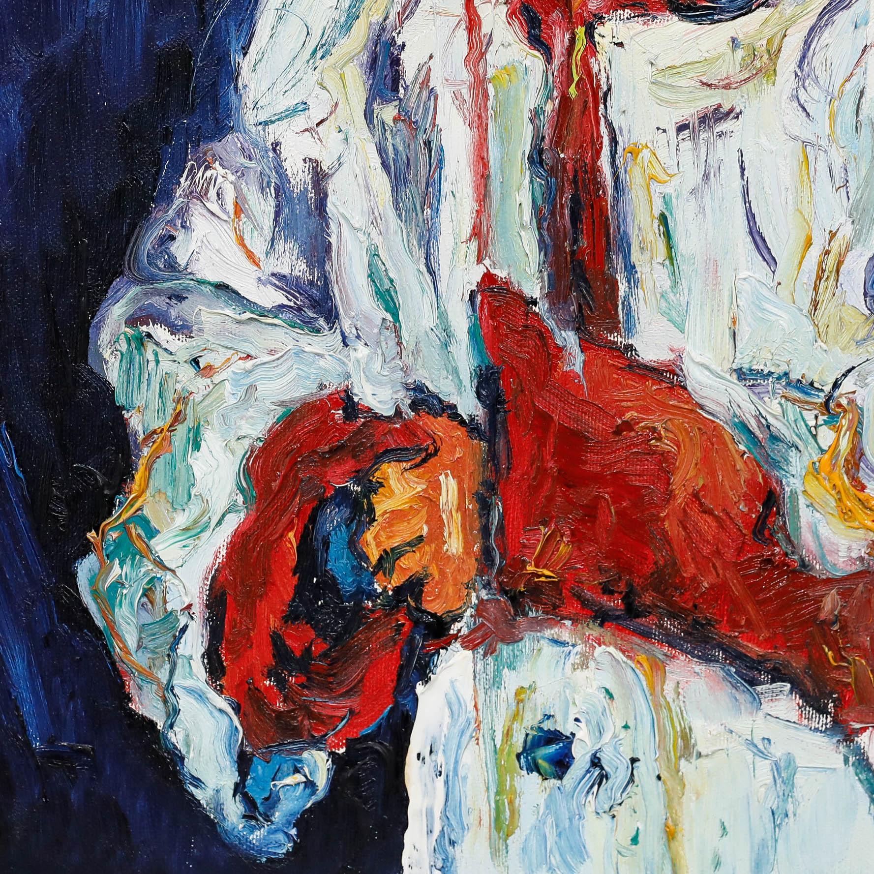 Nach Chaïm Soutine (1894-1943) - Gerahmtes zeitgenössisches Öl, Altarjunge im Angebot 1