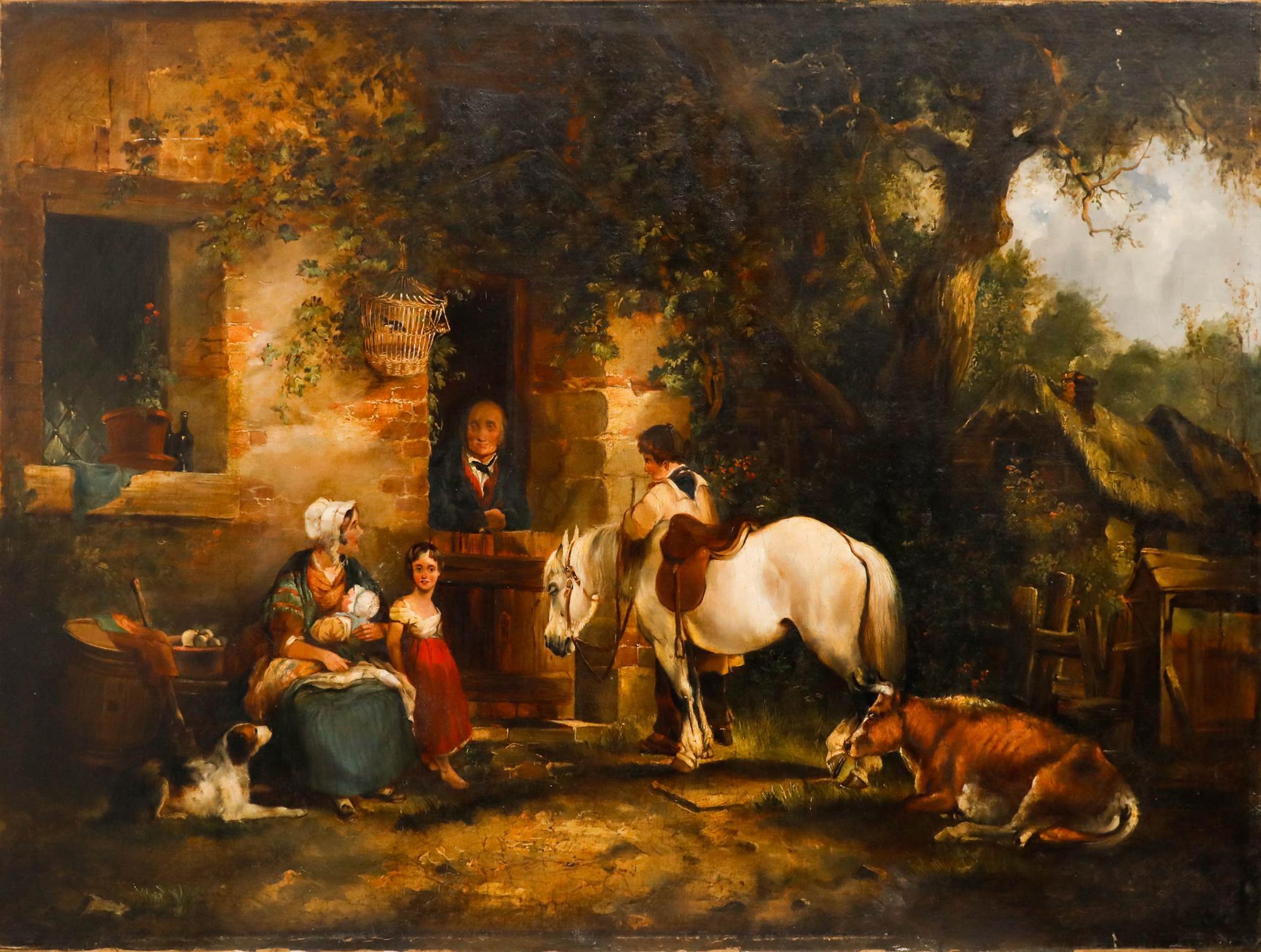 After Charles Waller Shayer (1826-1914) - 19th Century Oil, The Cottage - Painting by Unknown