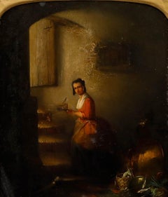 After Christoffel Bisschop (1828-1904) - Framed 19th Century Oil, The Mousetrap