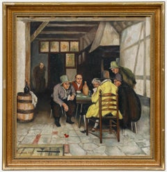 After Claus Meyer (1856-1919) - 1942 Oil, The Card Game