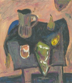 After David McClure  RSA, RSW (1926-1998) - Contemporary Oil, Fruit & Jug