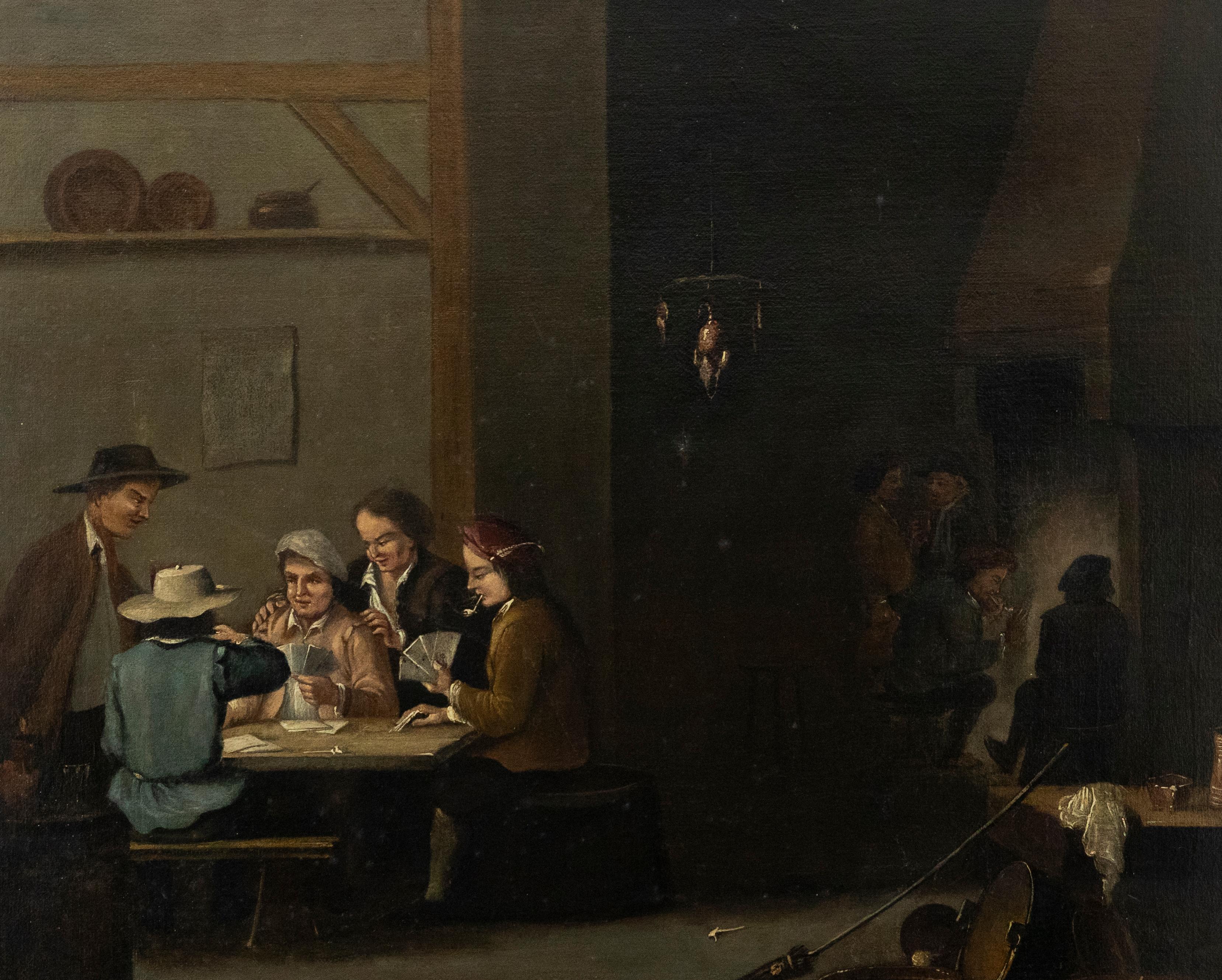 Unknown Figurative Painting - After David Teniers the Younger (1610-1690) - 19th Century Oil, Tavern Scene