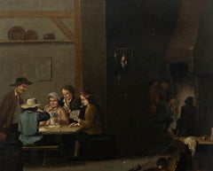 D'après David Teniers le Jeune (1610-1690) - Huile du 19e siècle, scène de taverne