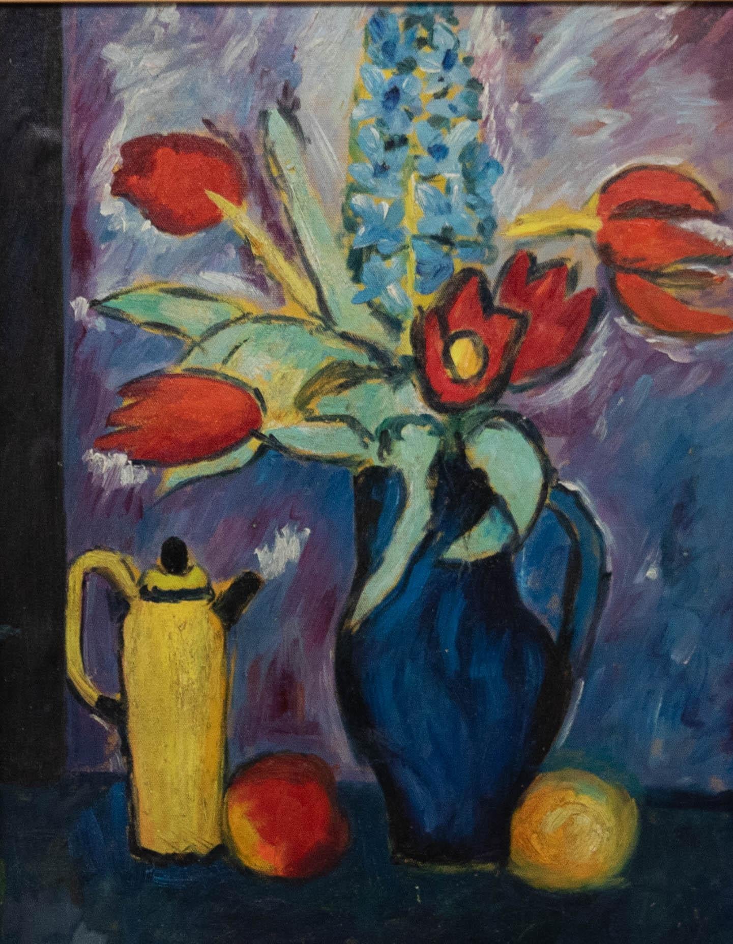 After Duncan Grant - 20th Century Oil, Tulips and Hyacinths - Painting by Unknown
