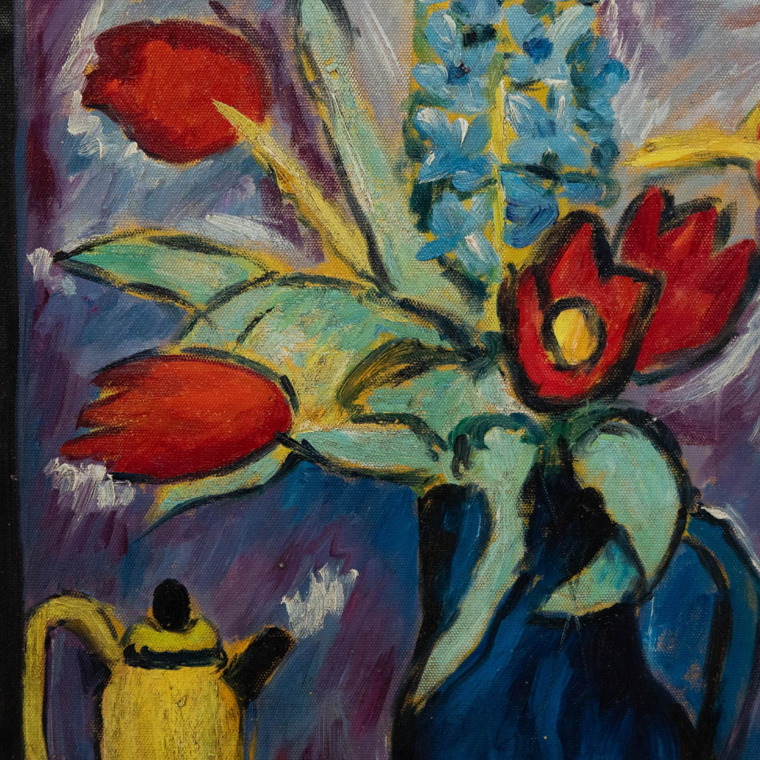After Duncan Grant - 20th Century Oil, Tulips and Hyacinths 1
