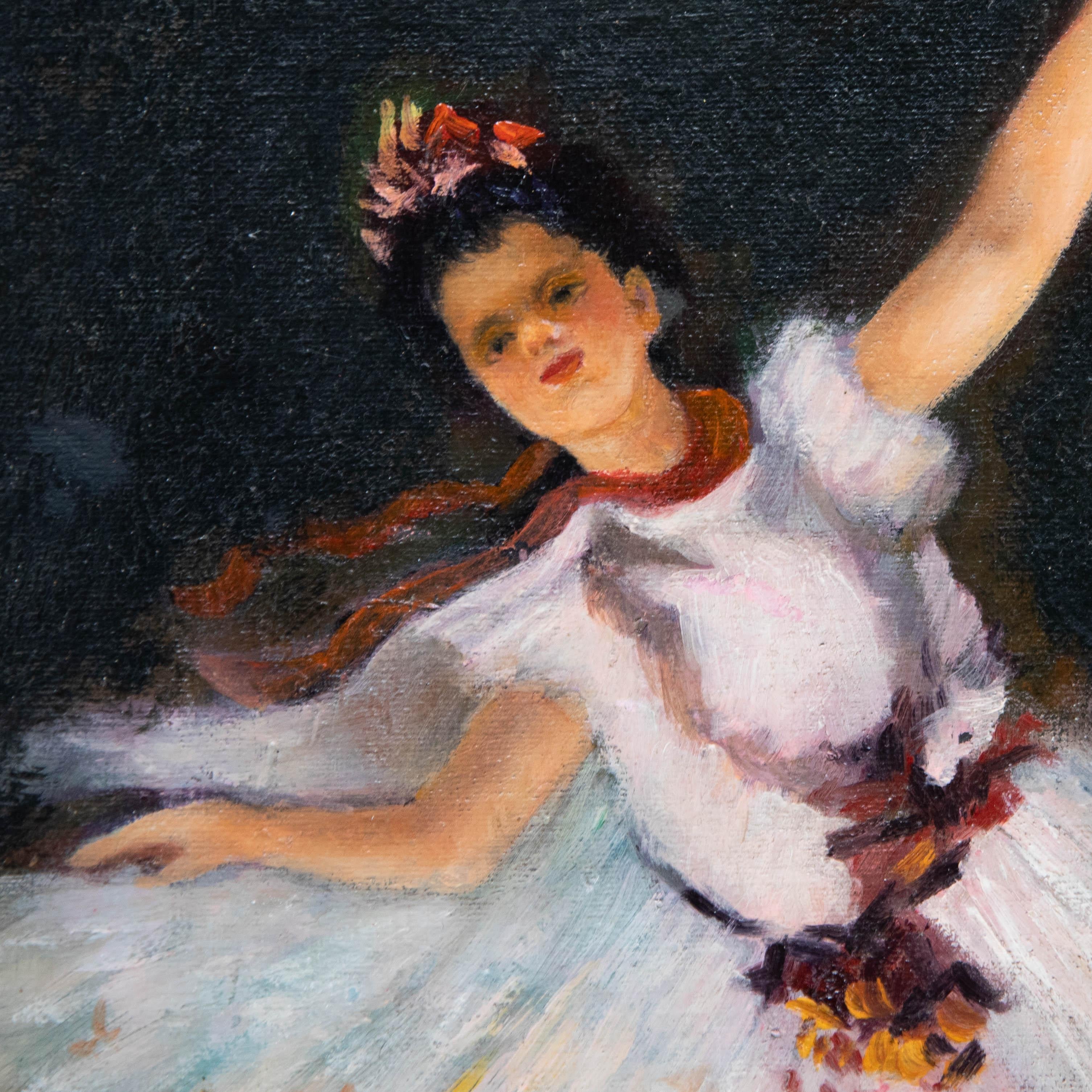 After Edgar Degas - Framed 20th Century Oil, Star Dancer (On Stage) 1