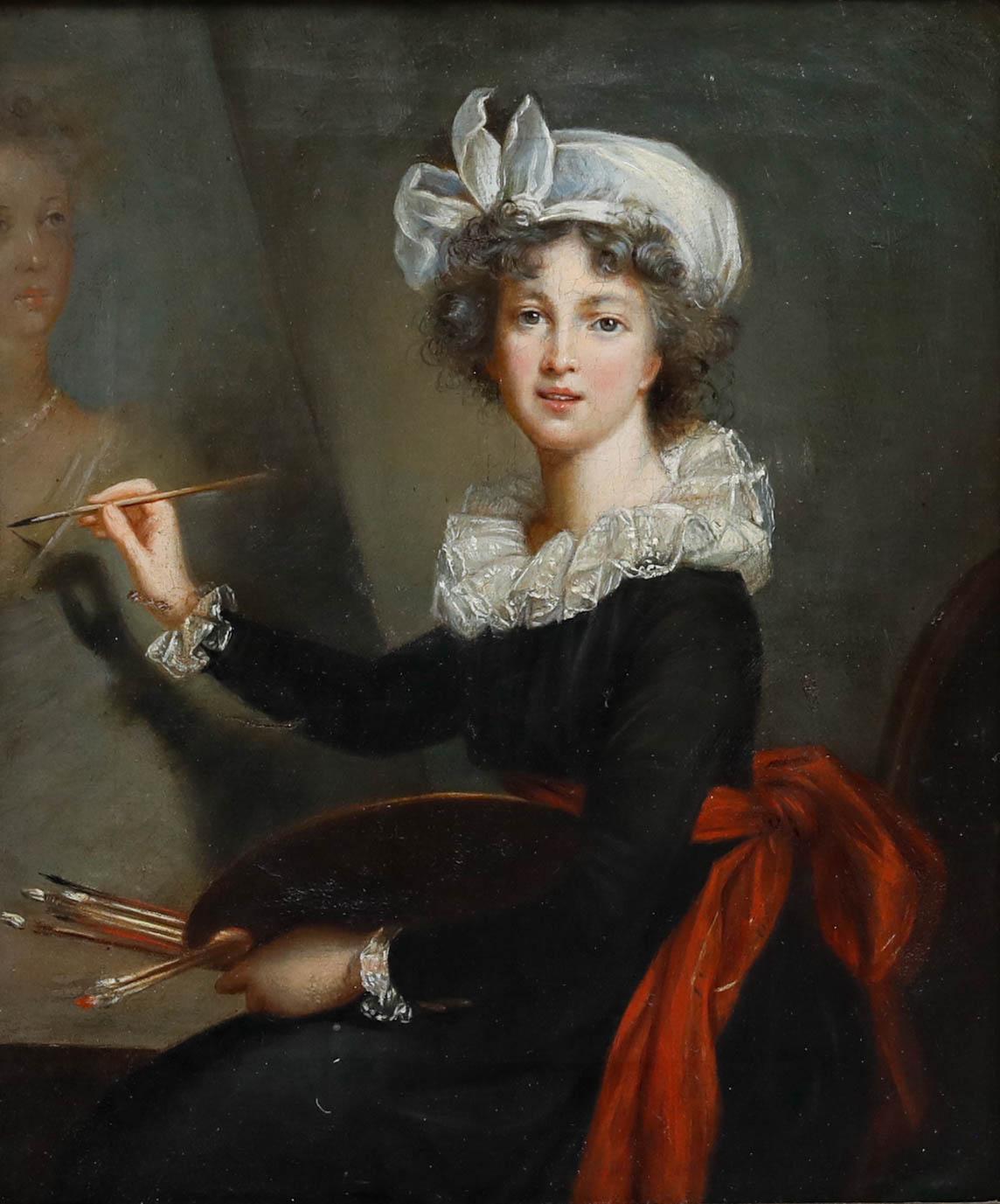 After Elisabeth Vigee Le Brun (1755-1842) - 19th Century Oil, Self Portrait - Painting by Unknown