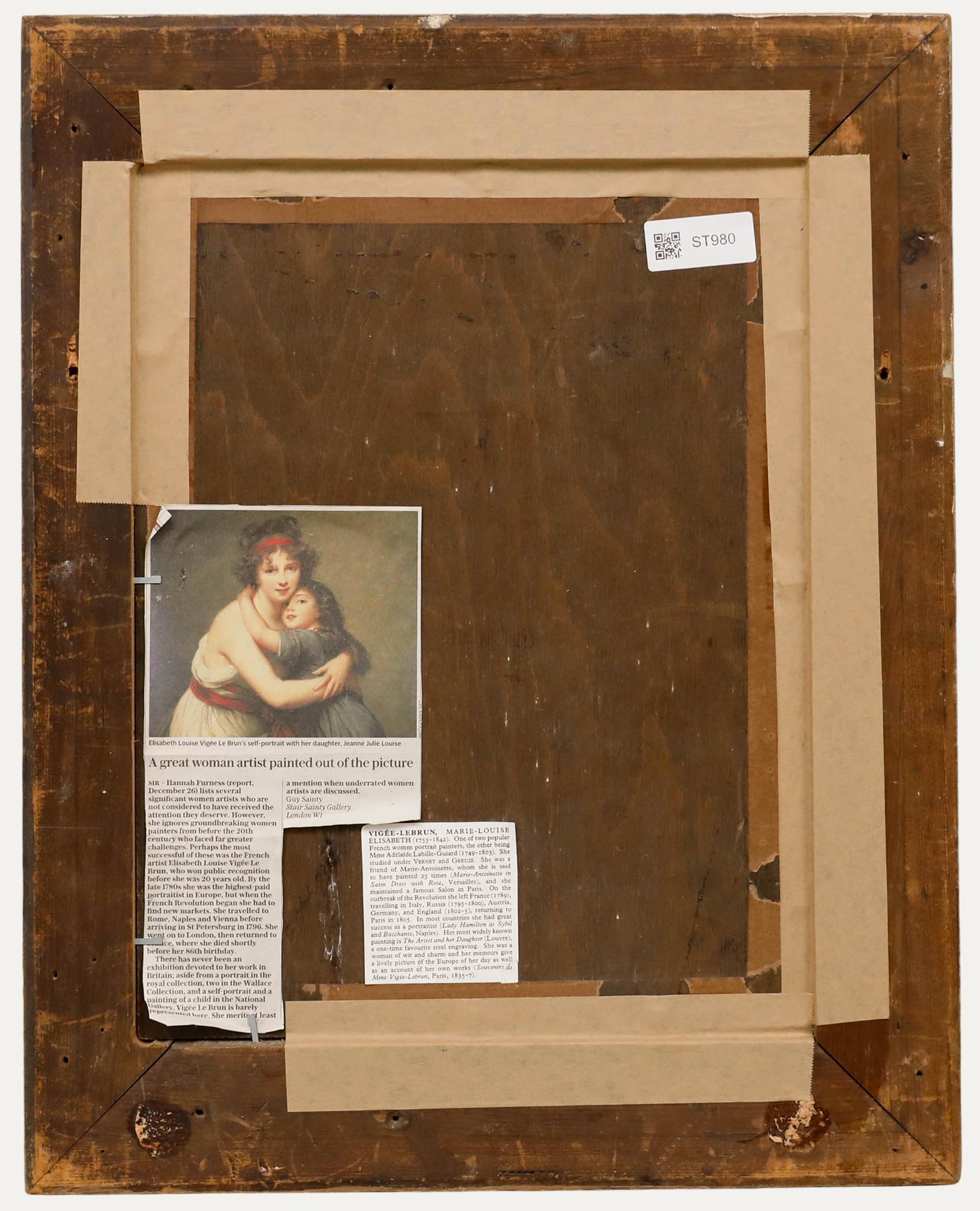 Nach Elisabeth Vigee Le Brun (1755-1842) - 19. Jahrhundert Öl, Selbstporträt (Braun), Portrait Painting, von Unknown