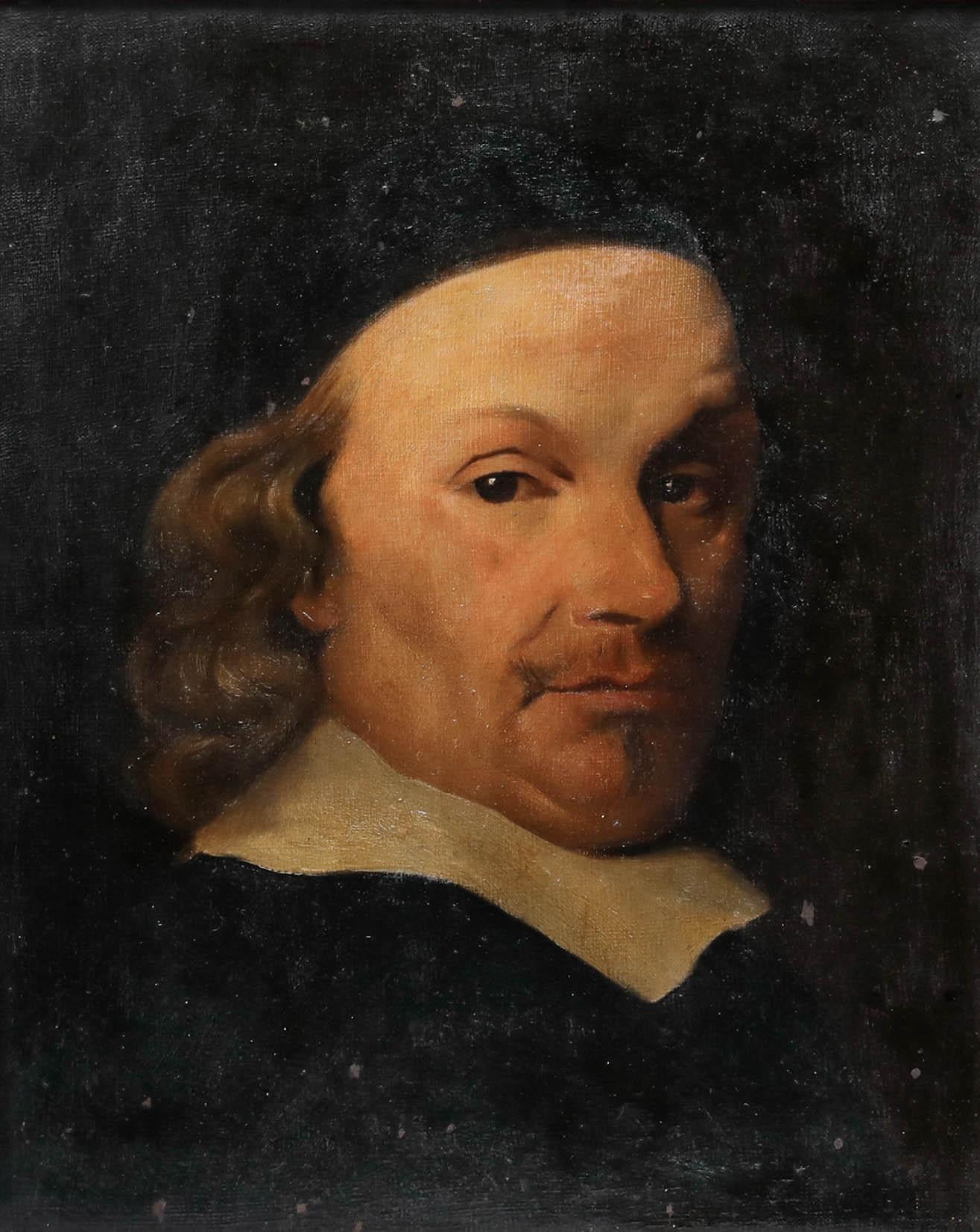 Nach Ferdinand Bol – Ölgemälde, Porträt eines Mathematikers, 19. Jahrhundert – Painting von Unknown
