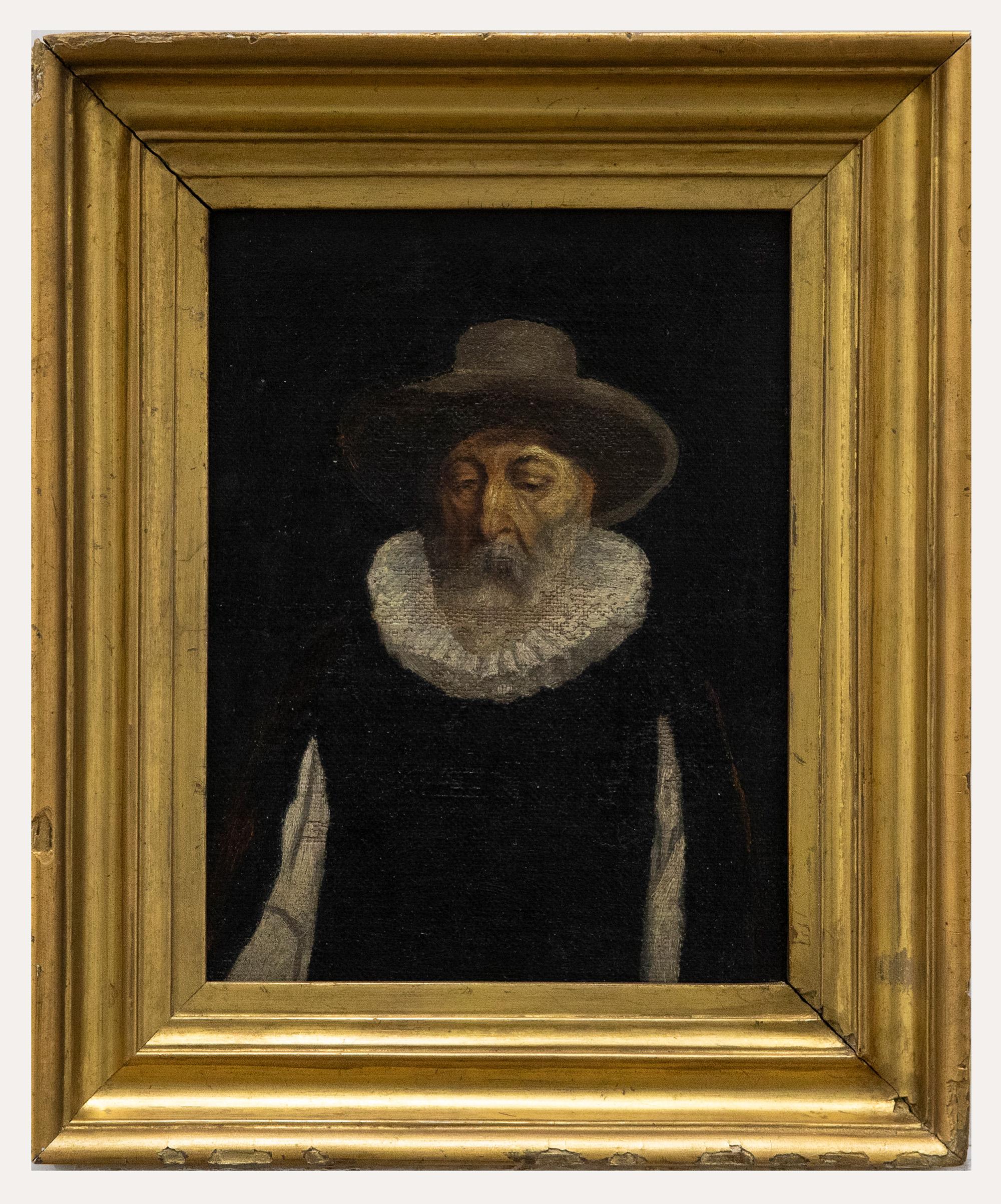Unknown Portrait Painting - After Ferdinand Bol - Framed Early 20th Century Oil, Portrait Dutch Merchant
