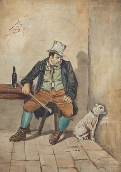 After Fred Barnard - Framed Early 20th Century Oil, Bill Sikes and Bullseye