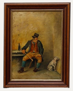 After Fred Barnard - Framed Late 19th Century Oil, Bill Sikes and Bullseye