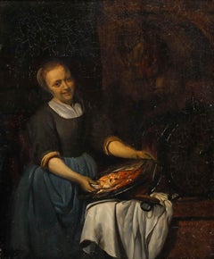 After Gabriel Metsu (1629-1667) - Framed 19th Century Oil, The Cook