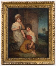 Antique After Gainsborough - 18th Century Oil, Young Hobbinol and Ganderetta