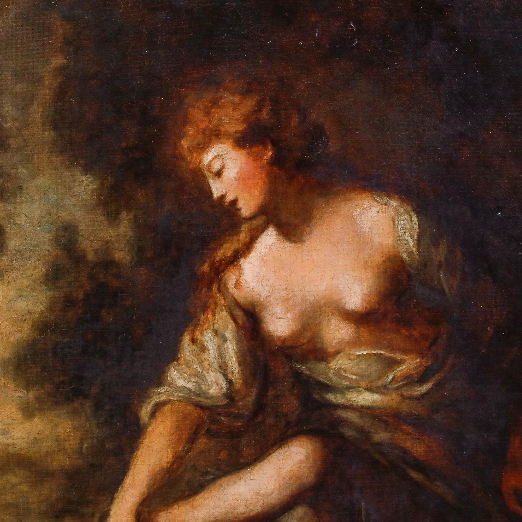 After Gainsborough  - 19th Century Oil, Musidora For Sale 1