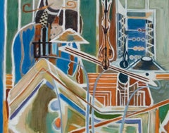 After Georges Braque - Framed Contemporary Oil, The Billiard Table