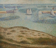 Nach Georges Seurat (1859-1891) - Zeitgenössisches Öl, Port-en-Bessin