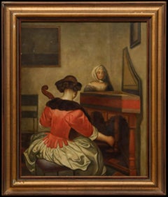 Nach Gerhard ter Borch (1617-1681) - 19. Jahrhundert Öl, Das Konzert