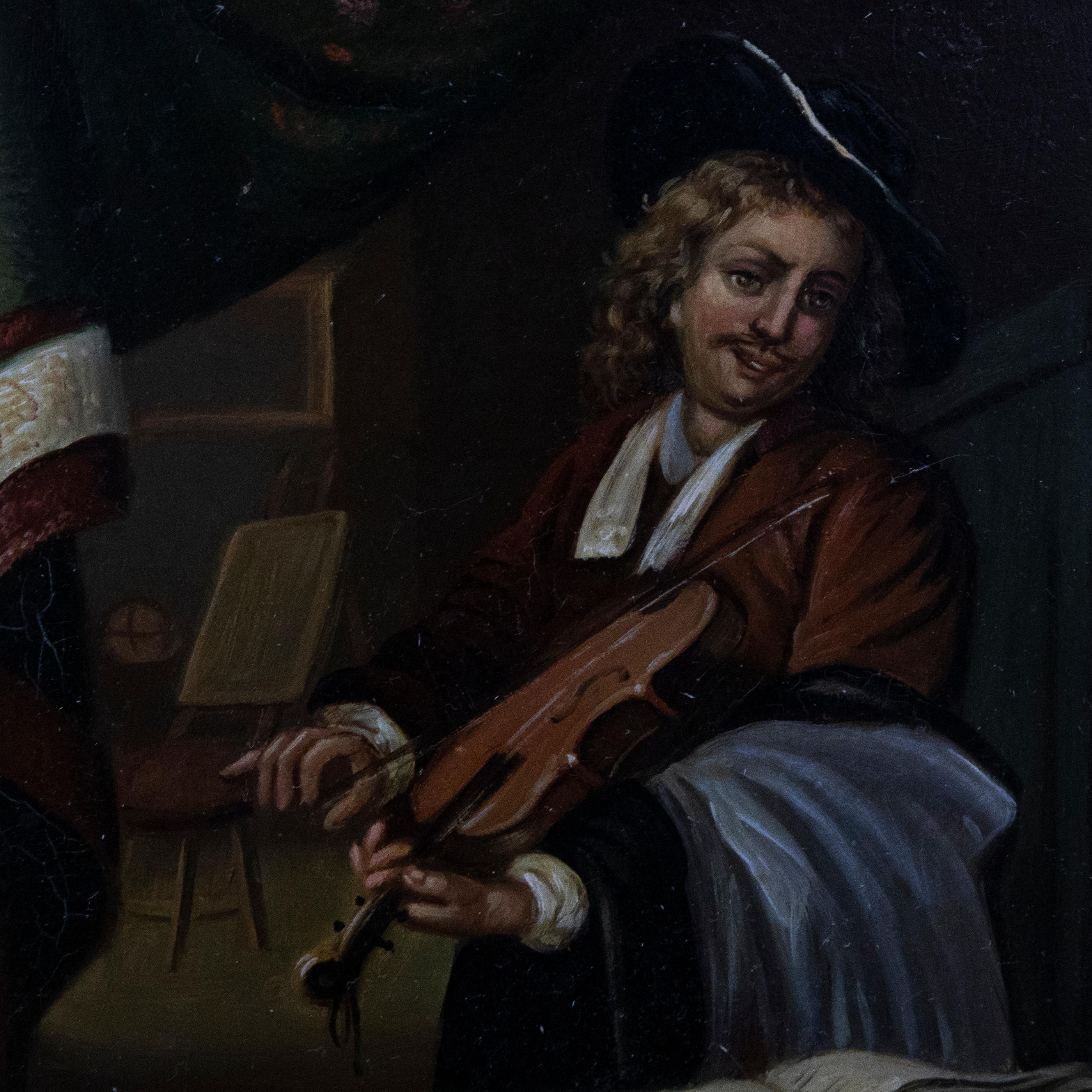 A fine 20th Century copy of the original 1665 painting by Gerrit Dou. The artist has inscribed 